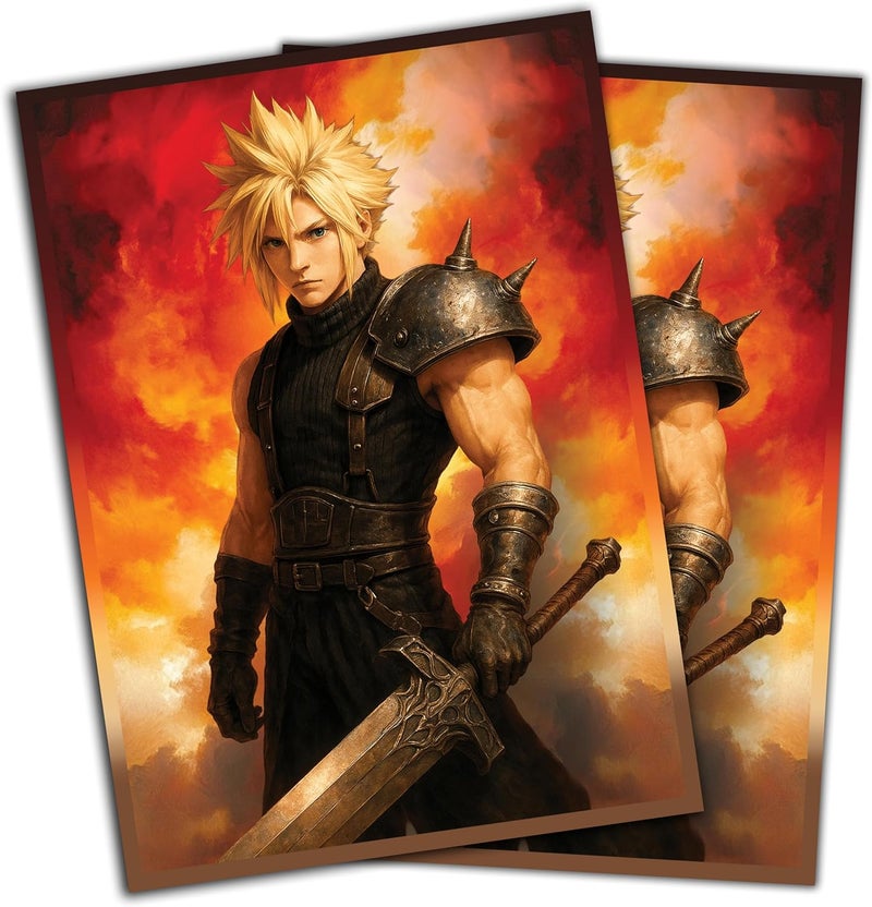 Digital Sorcery Studio Anime Mercenary Soldier Card Sleeves 100 Pack – Compatible with MTG & TCGs – Perfect for Cloud Final Fantasy Commander Decks – Premium Card Game Sleeves for Magic - Image 1